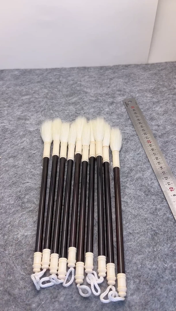 羊毫毛笔 10支 出锋5.0cm 黑柯檀木杆