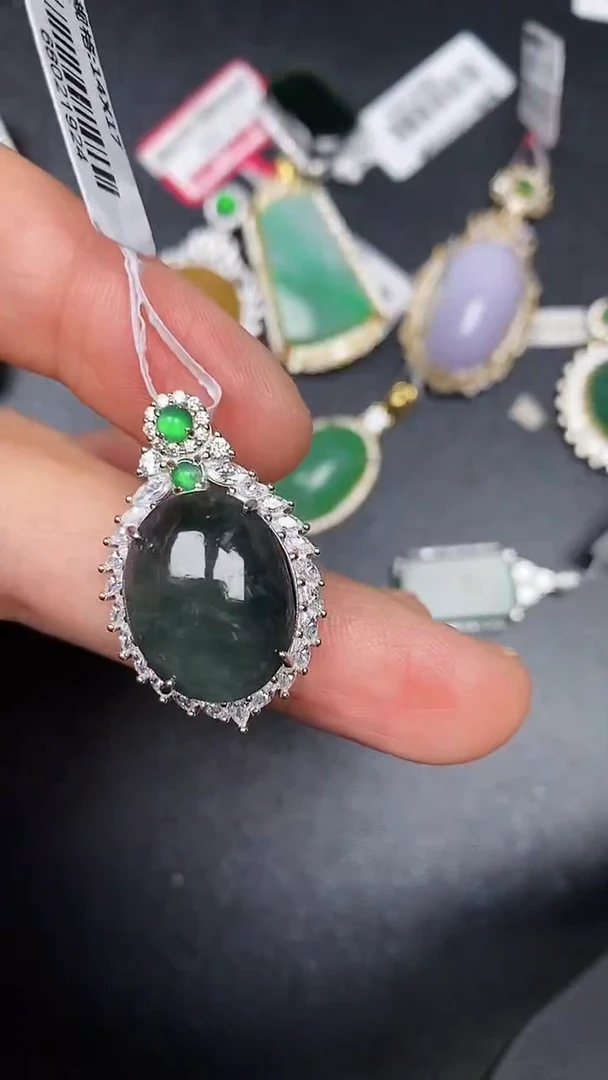 银S925镶嵌戒指翡翠3110