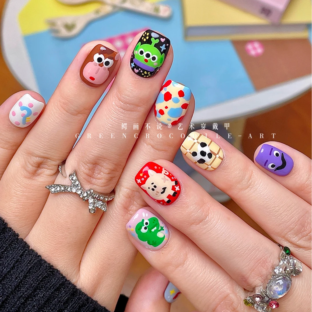 【鳄画不说】玩具总动员 穿戴甲艺术穿戴甲可爱美甲ins风卡通小众