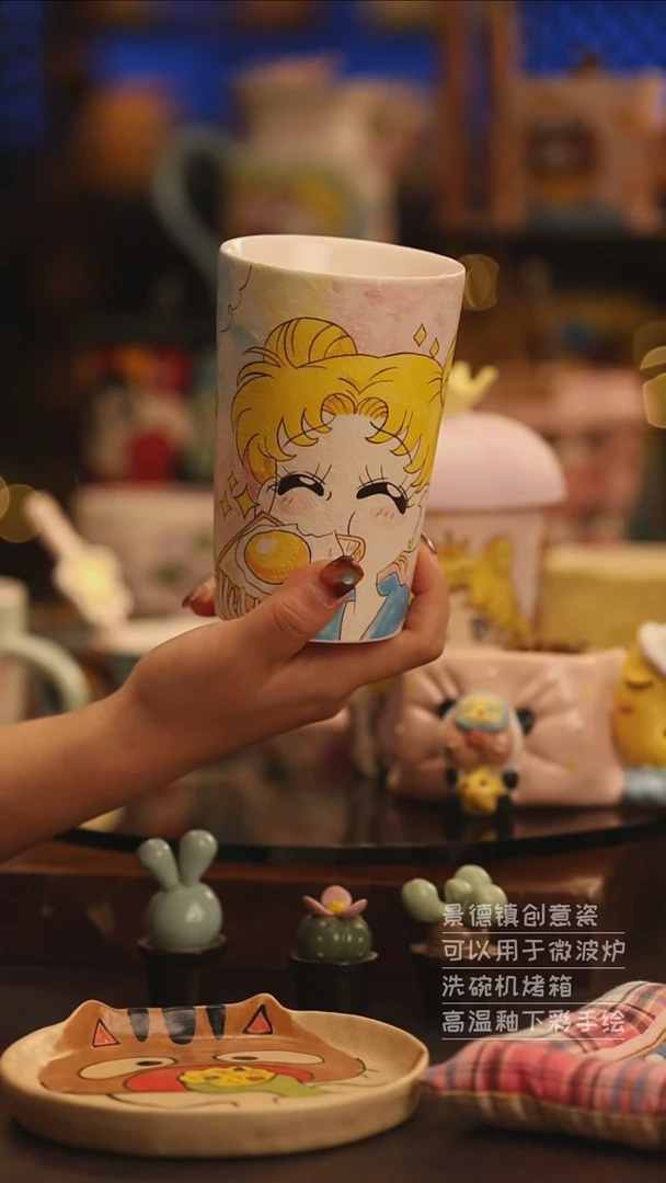 陶瓷景德镇可爱陶瓷釉下彩绘设计师款