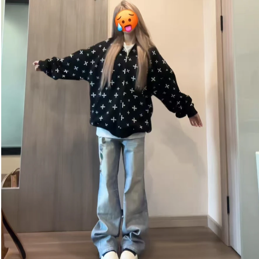 NASA ROAD春秋季2025新款连帽开衫卫衣女美式高街慵懒风拉链外套