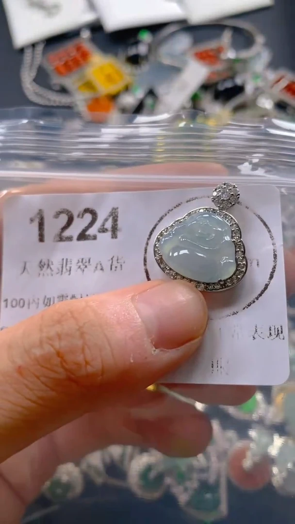 翡翠未镶嵌吊坠(不含链)1224