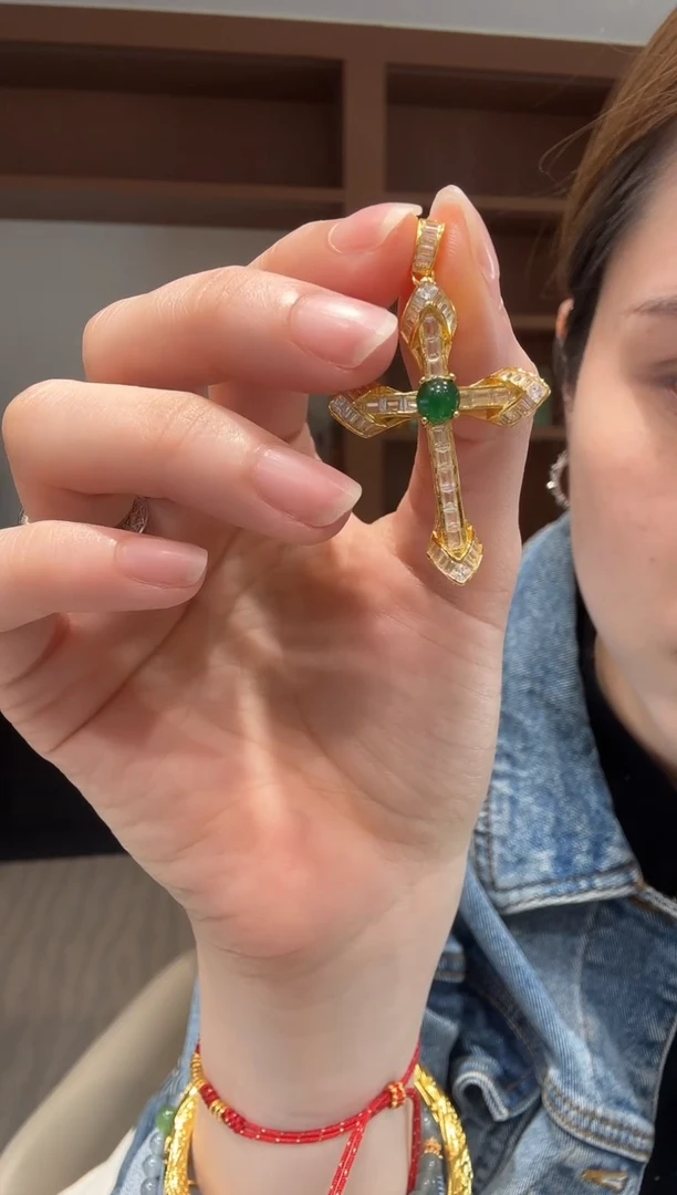 【闪购商品】翡翠吊坠(不含链)银S925镶嵌银镶