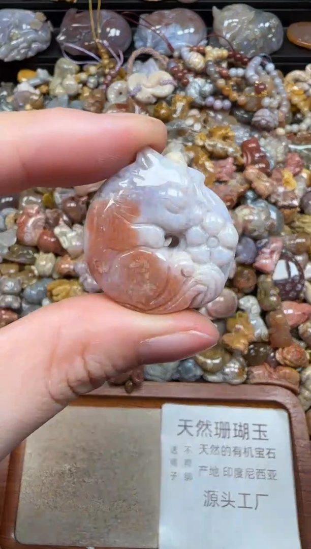 硅化珊瑚（珊瑚玉）未镶嵌颈饰270