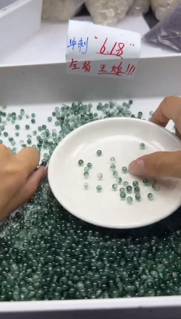 未镶嵌颈饰水晶w140绿幽灵4mm*30颗烤色