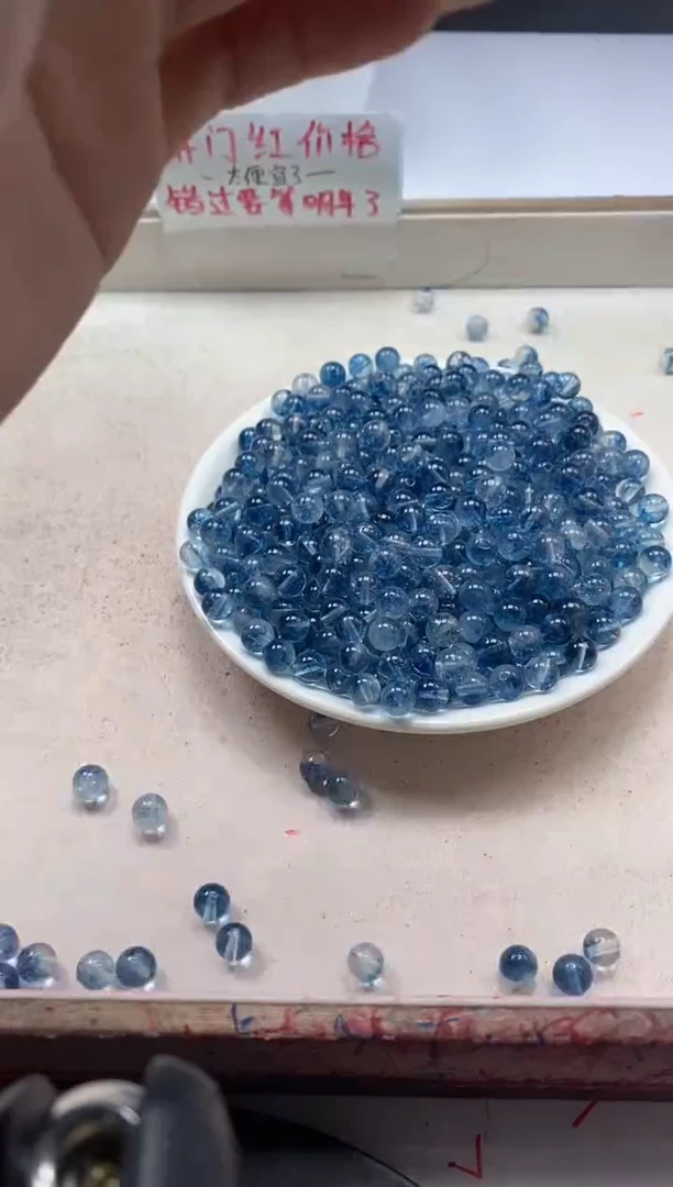 【闪购商品】水晶颈饰未镶嵌w131蓝幽灵烤色6mm*30颗