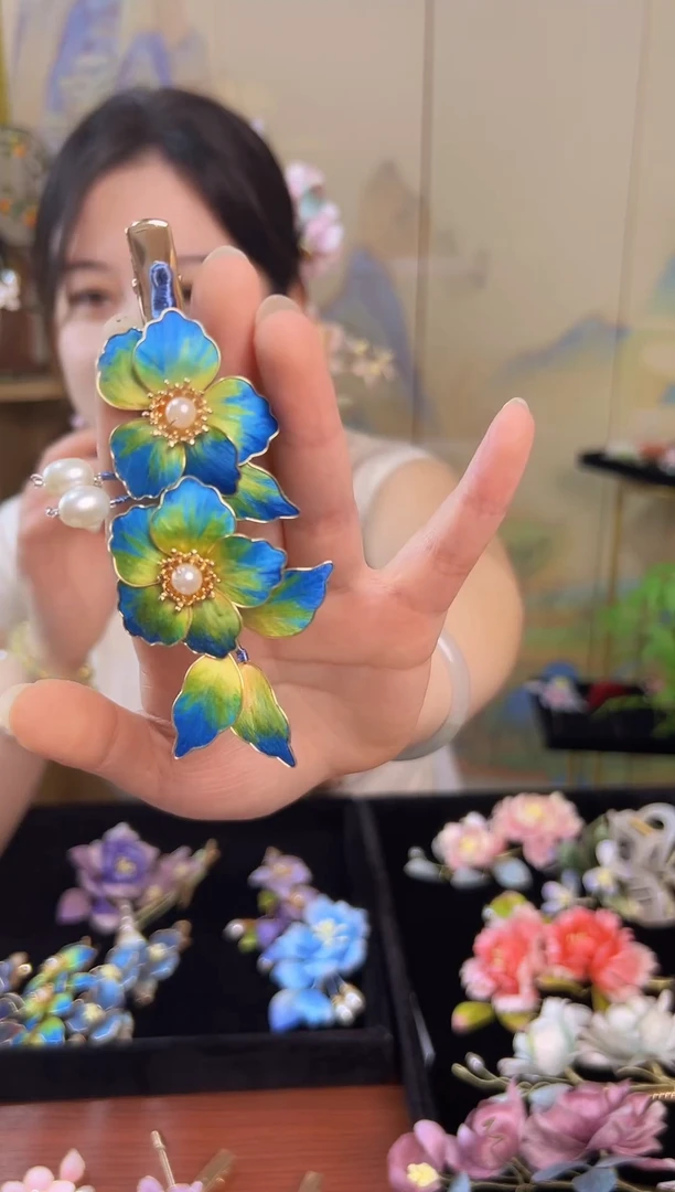 织绣非遗绒花纯手工