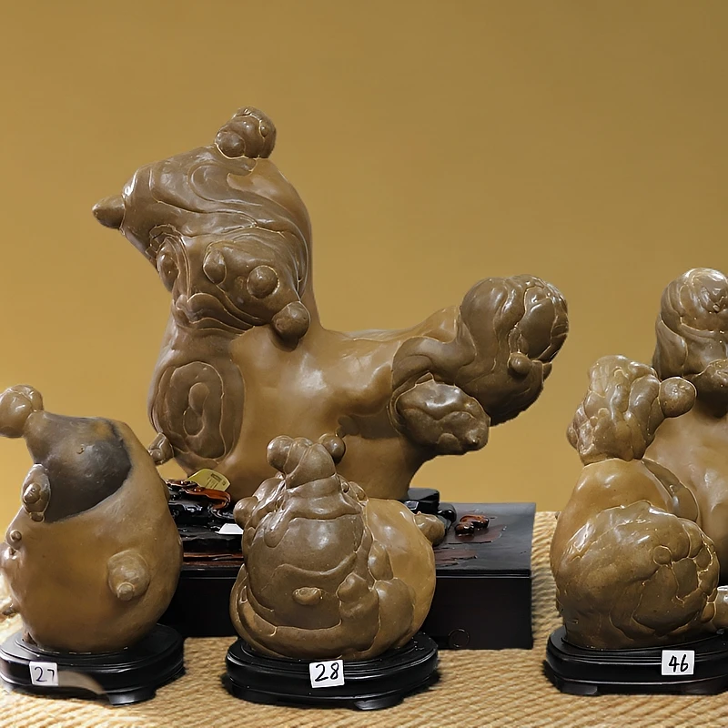 青海卡通石 创意中式禅意家居摆件 一物一拍以直播间实物为准