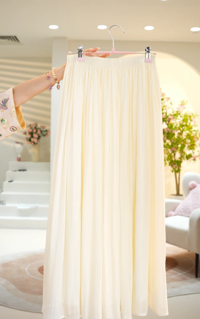 【琉璃缎】缎感百搭高腰时尚长款休闲设计感半身裙2025b6533-小禹