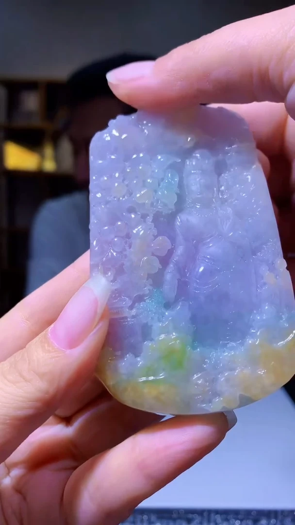 未镶嵌定制翡翠李**e8014fh-毛货挂件(赠珠链)