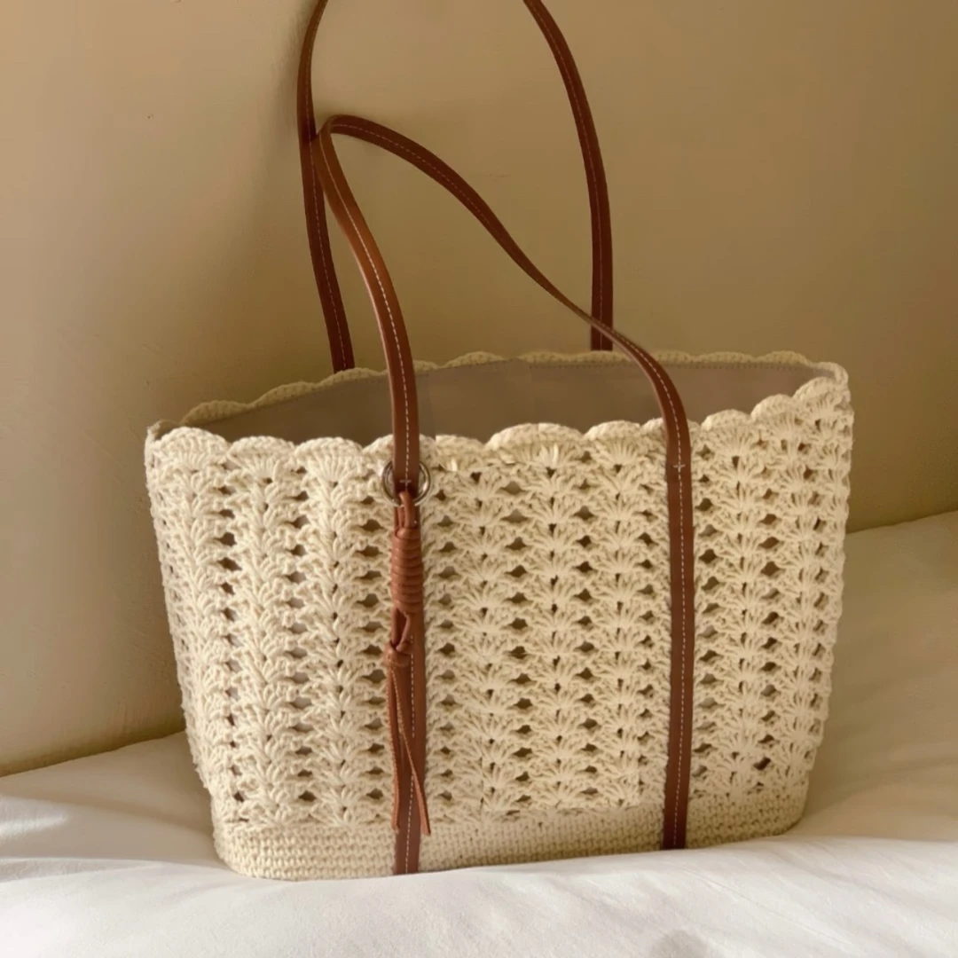 2025新款包编制单肩包肩包时尚单肩休闲镂空草编包