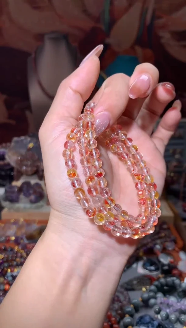 未镶嵌珠宝半成品水晶锦鲤胶花多圈，6mm