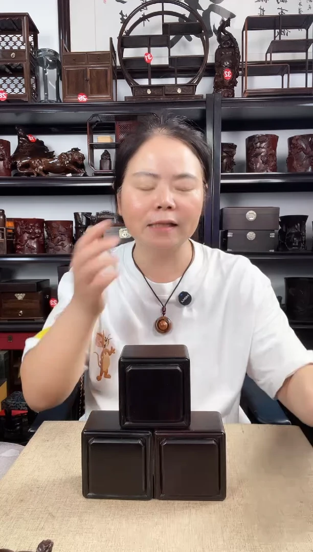 木3个黑正方盒老李红木工艺品老李红木工艺品