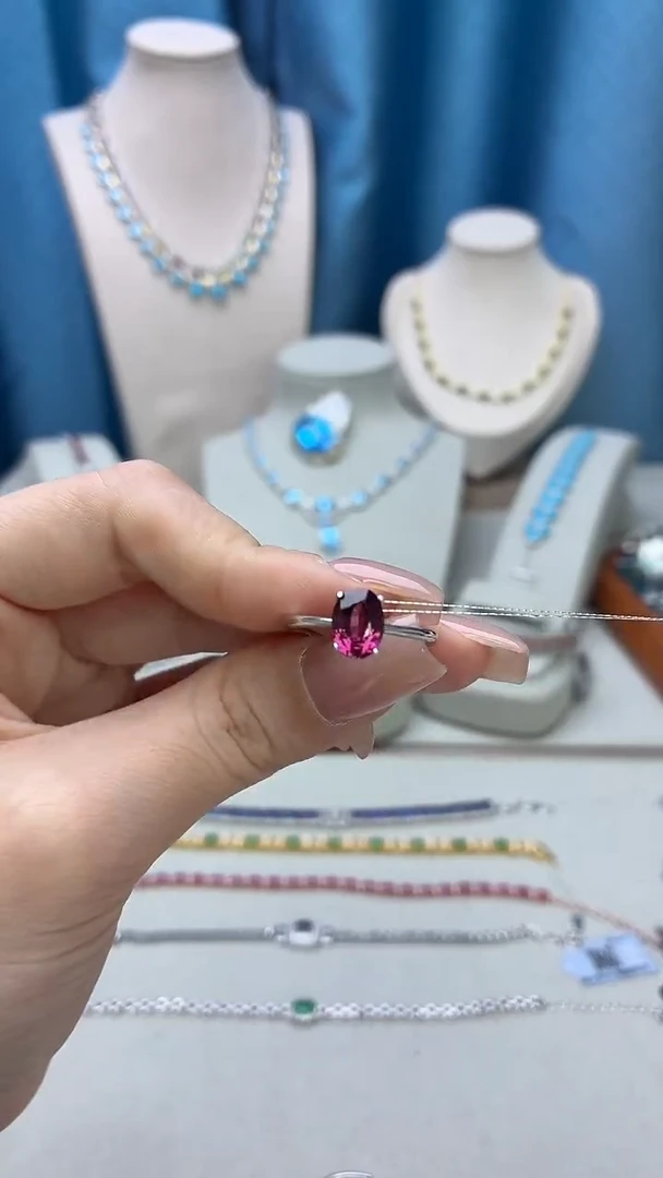 银S925镶嵌戒指石榴石403JH0101产品一个（多样性）