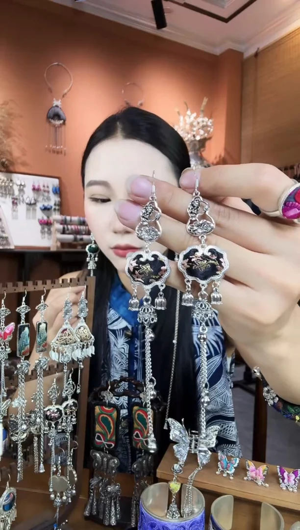 刺绣纯手工民族风耳环