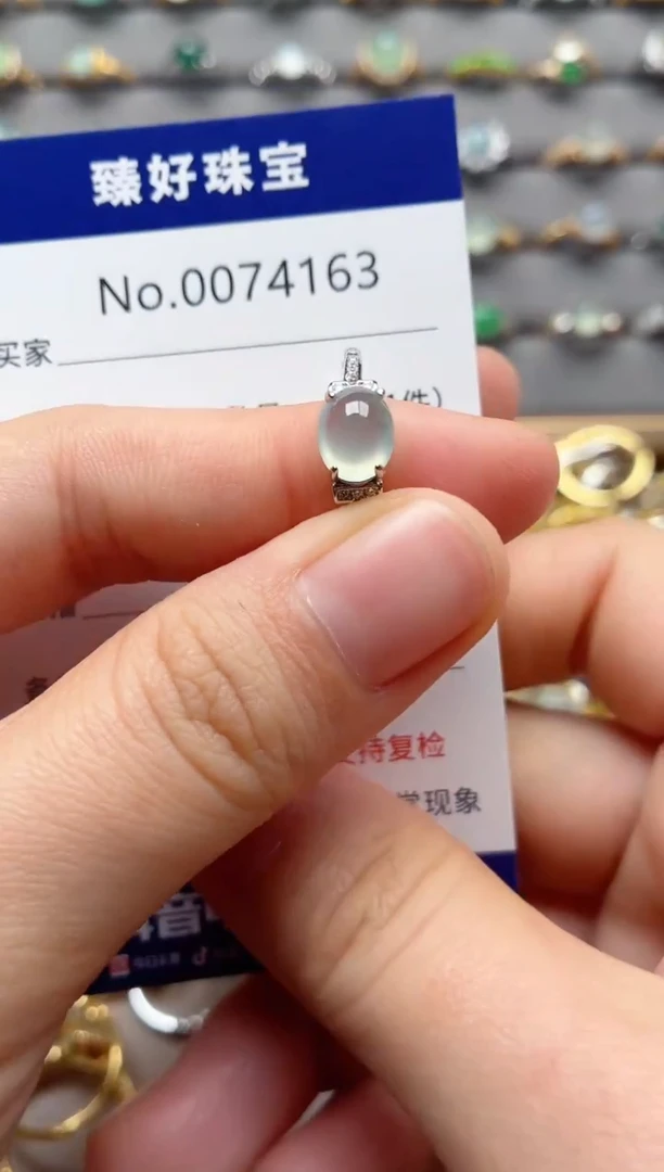 银S925镶嵌戒指翡翠1