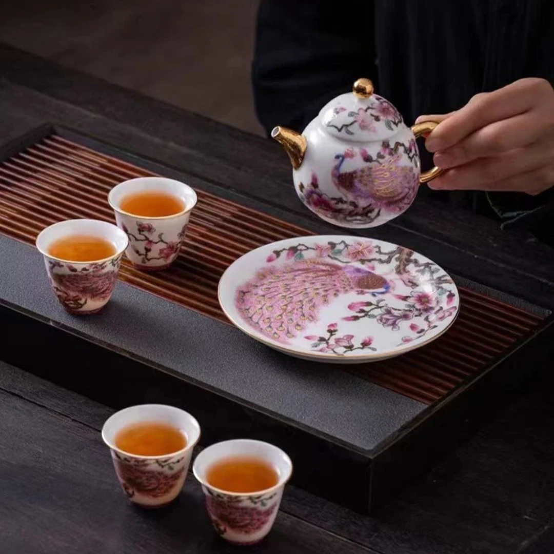 孔雀美人壶精美设计家用茶具家用茶壶轻奢 3658