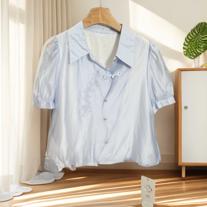 501国风时尚休闲百搭短袖衬衫气质宽松衬衣