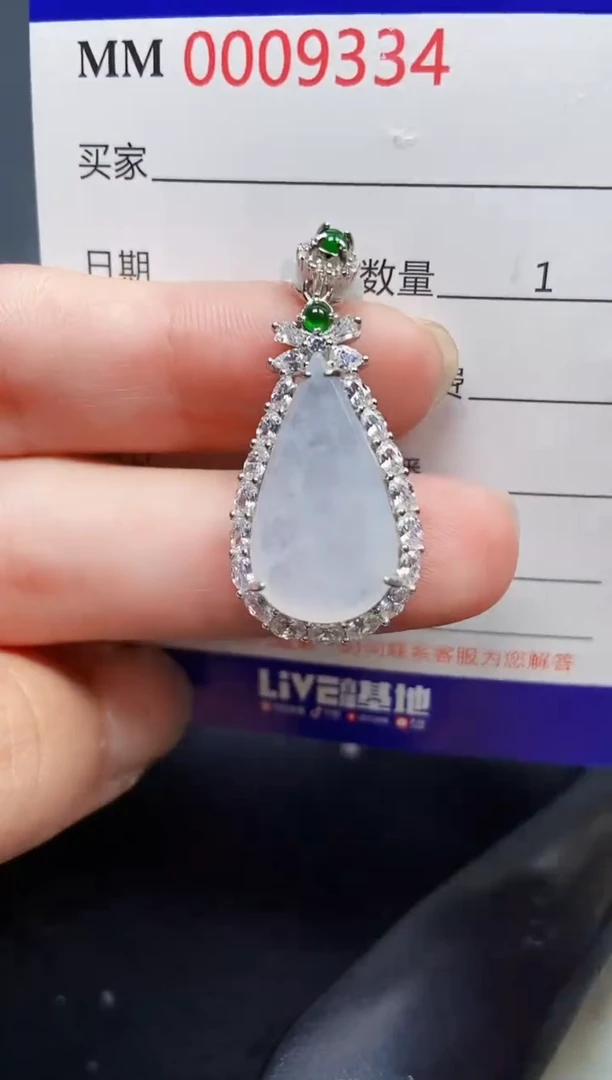 翡翠银S925镶嵌颈饰9334