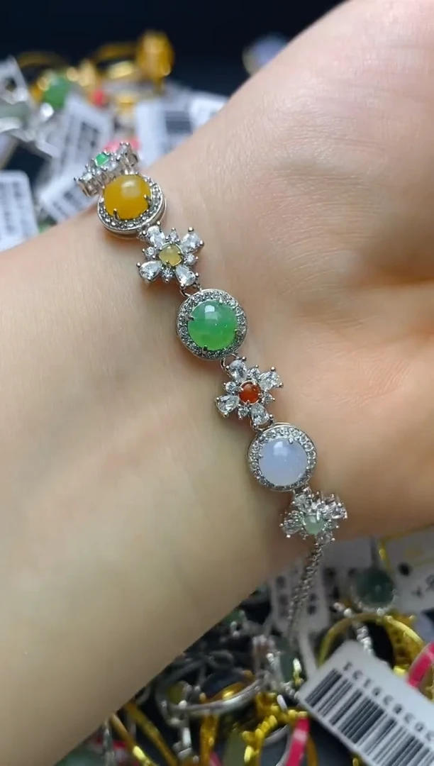 银S925镶嵌戒指翡翠百内无证书