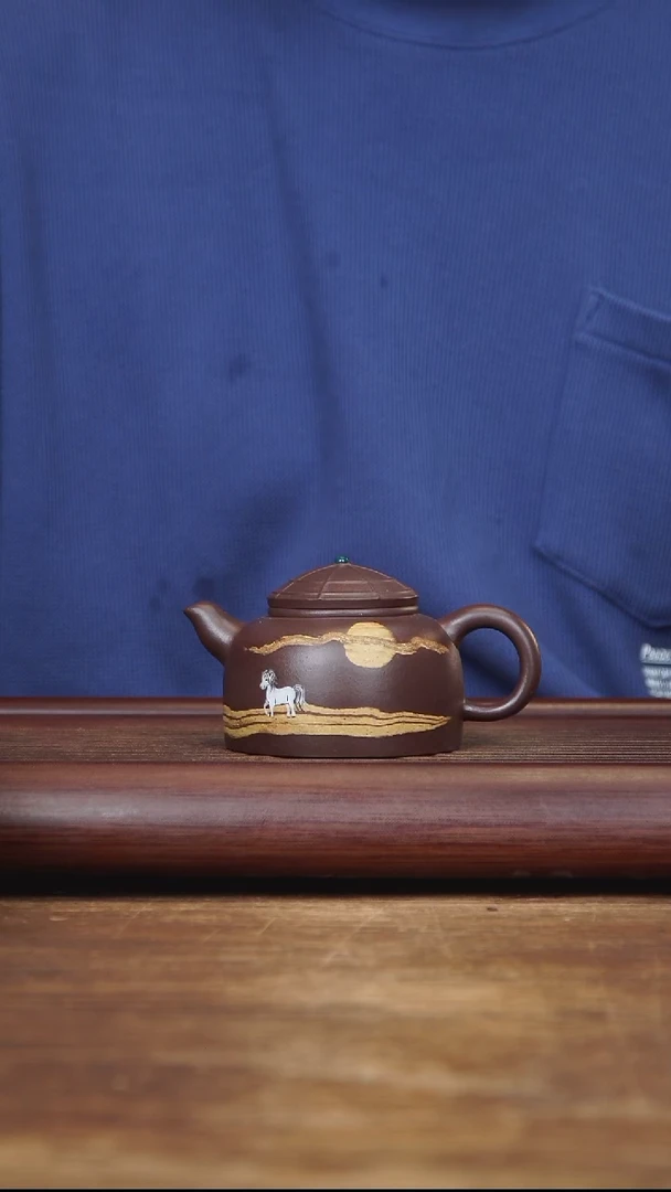 茶壶紫砂150ml 沙漠之舟 内外通绞