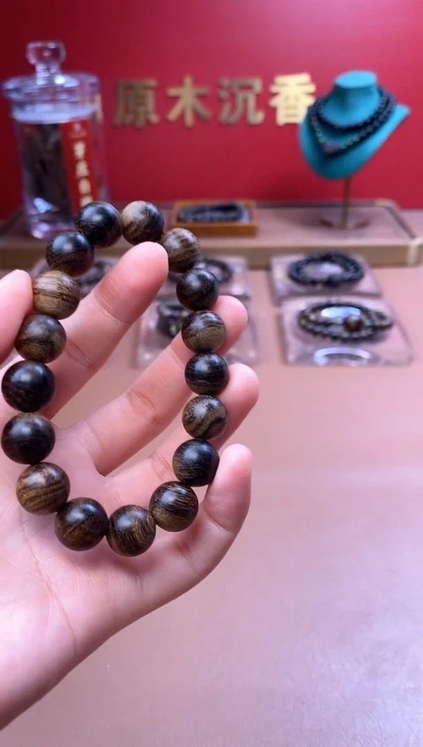 手串沉香沉水芽庄黄棋12瘿子瘤疤单圈