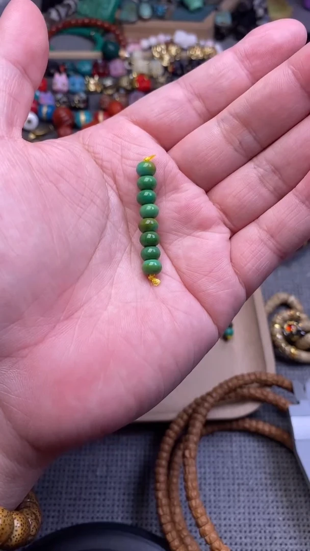 手工艺品琉璃算盘珠卡6mm  8个发