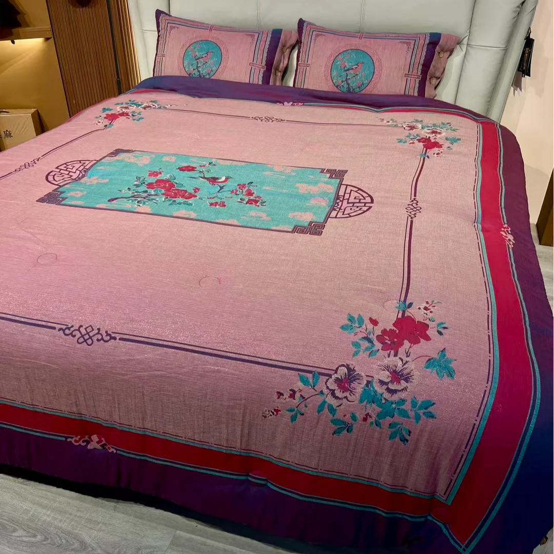 【鸟语花香—冬被】澳洲羊绒金离子全棉双层纱可机洗（带包装）