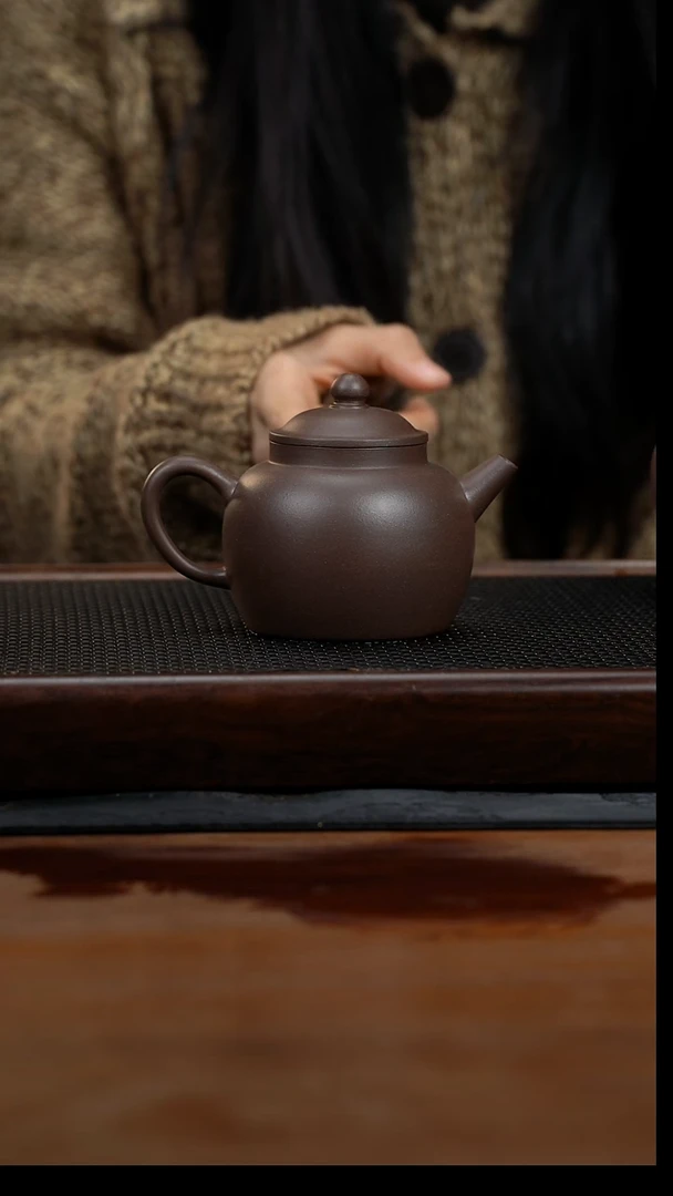 茶壶紫砂D**奇250cc黄龙山原矿百年老紫泥明式41