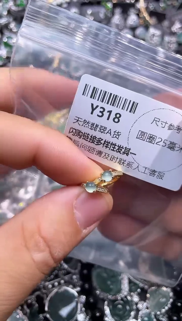 【闪购商品】翡翠颈饰未镶嵌Y318耳扣