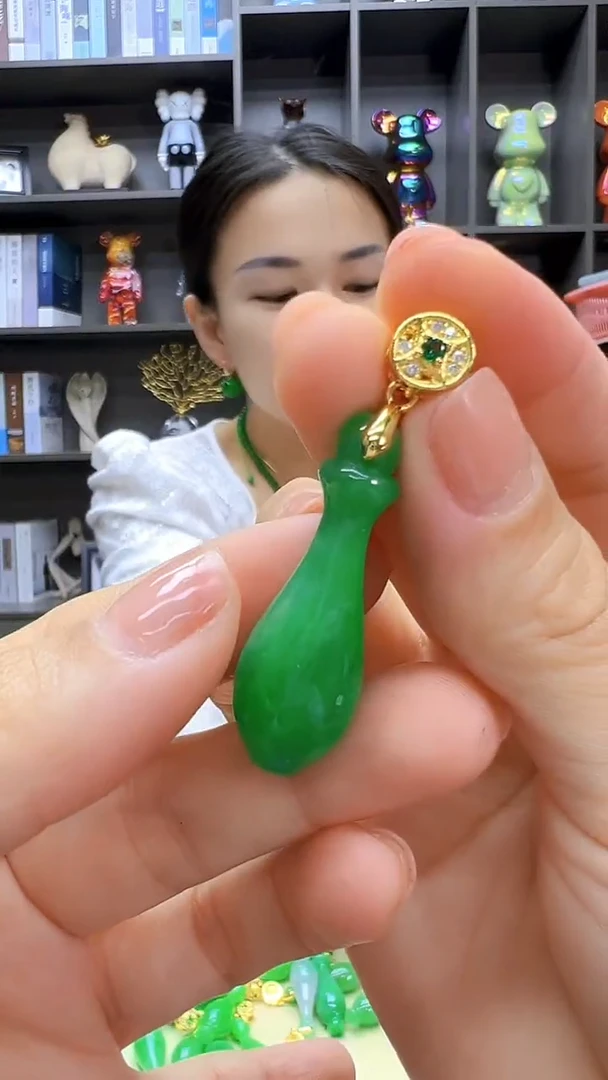 翡翠14K金镶嵌颈饰丹丹diy劲饰