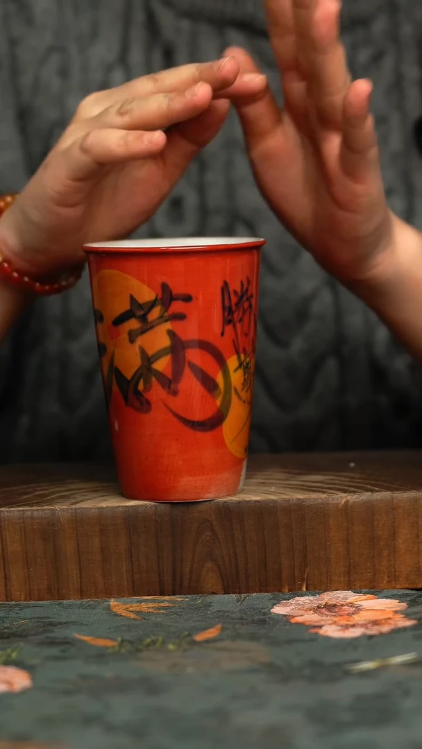 杯釉下彩手工手绘同款陶器