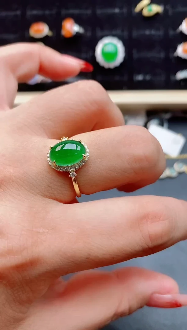 【闪购商品】翡翠戒指银S925镶嵌12121