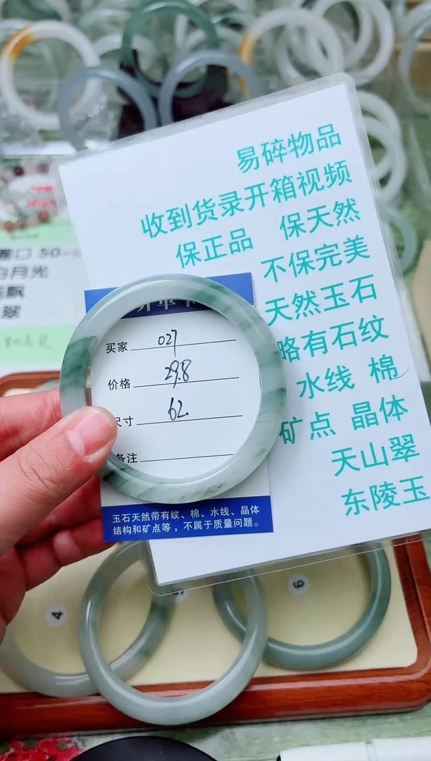 未镶嵌手镯石英质玉天山翠手镯编号027