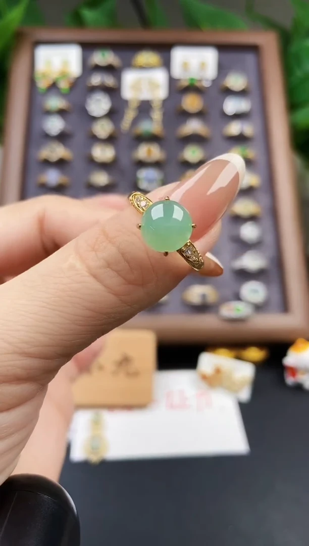 银S925镶嵌戒指翡翠12