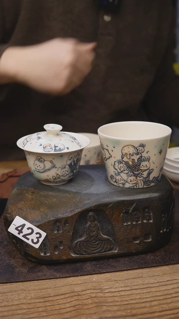 小柯点金青花兔子套装423