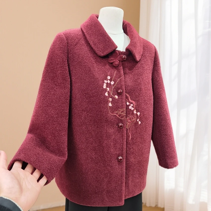 【相夫益子厚大衣】加绒加厚双面中老年女装妈妈装厚外套5893