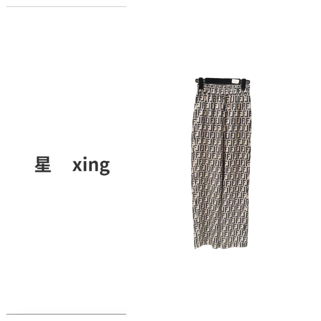 126 F夏装新款松紧腰宽松显瘦不到阔腿休闲裤55076