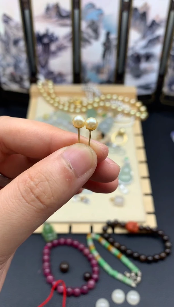 银S925镶嵌海水珍珠耳饰///////////