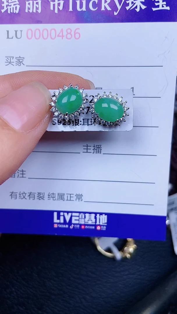 颈饰银S925镶嵌翡翠0486