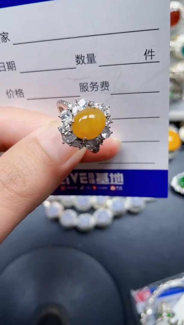 银S925镶嵌戒指翡翠188