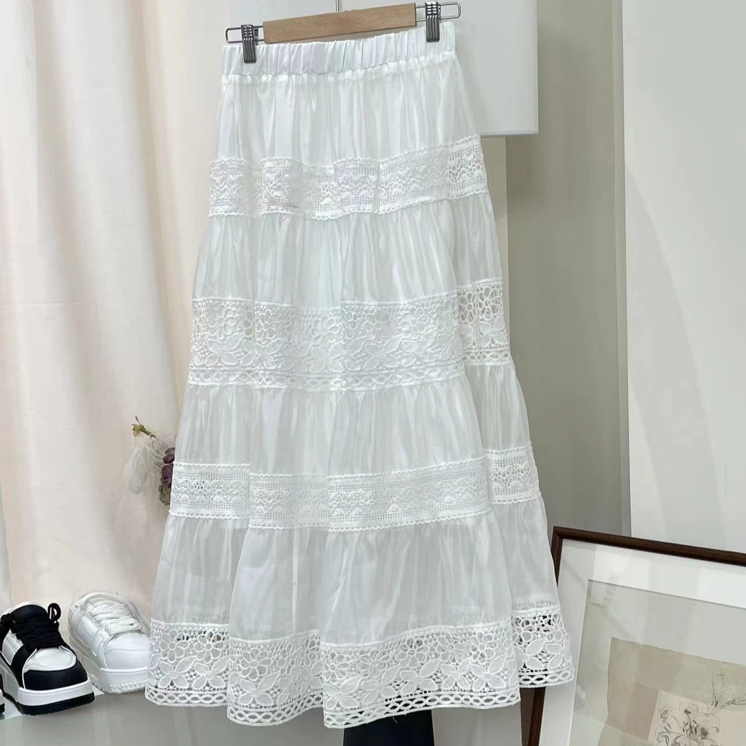 2025韩版休闲蕾丝蛋糕裙女