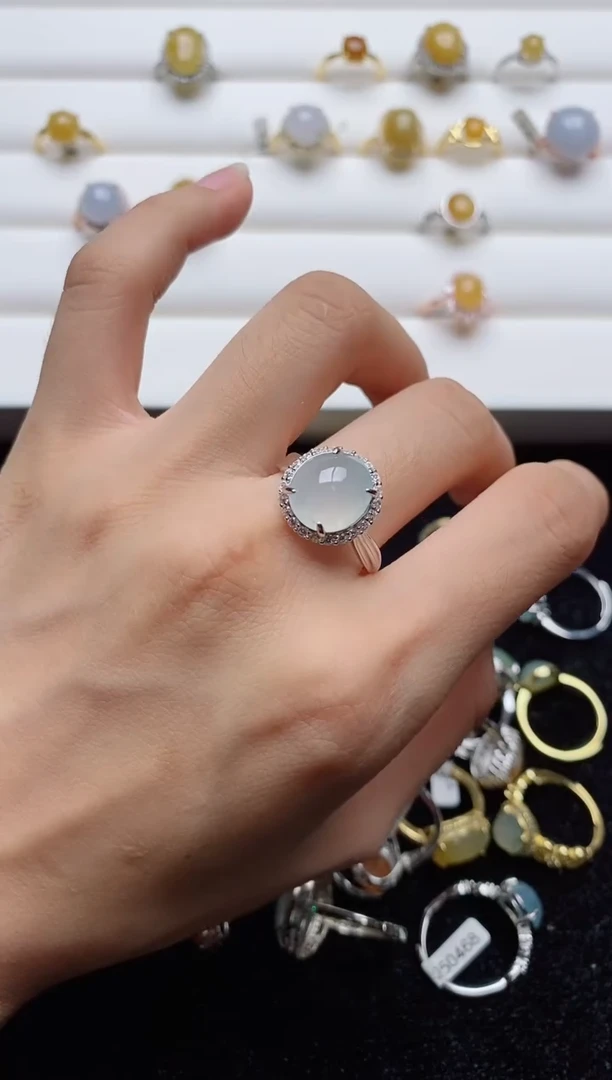 翡翠戒指银S925镶嵌...........