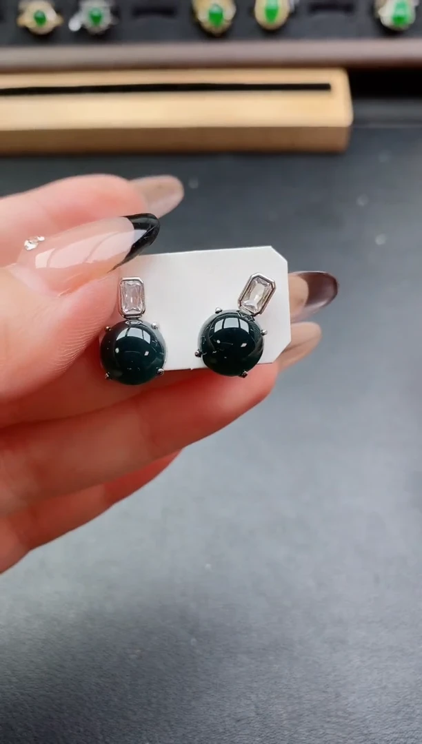 银S925镶嵌戒指翡翠1