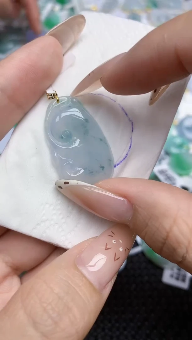 翡翠18K金镶嵌颈饰228   天然翡翠A货