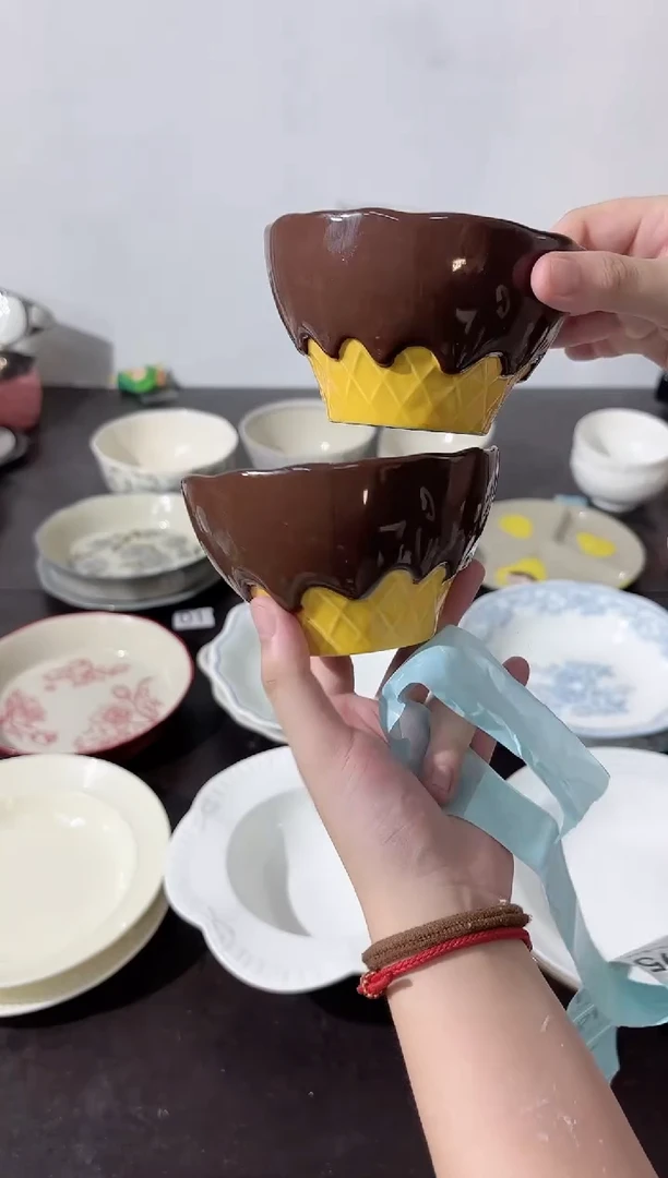 陶直播微瑕黑巧米饭碗*2