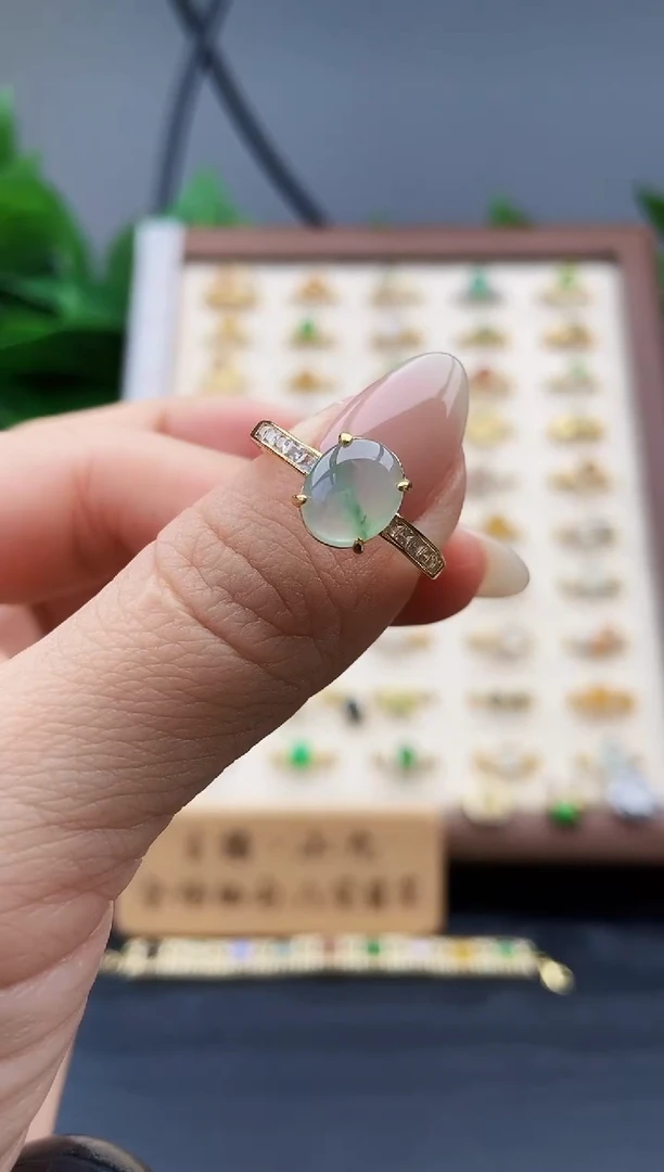 银S925镶嵌戒指翡翠12