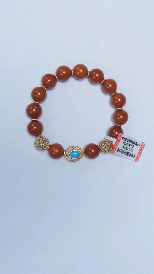 未镶嵌琥珀手链老蜡圆珠手串【微瑕】