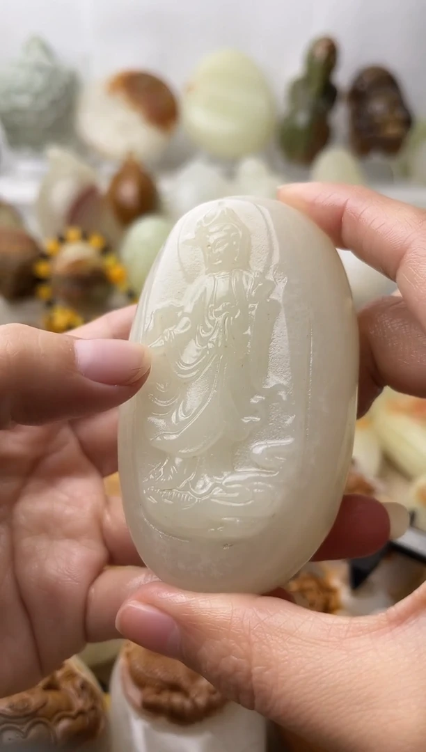 石材古青石棉纹正常不退换站观音