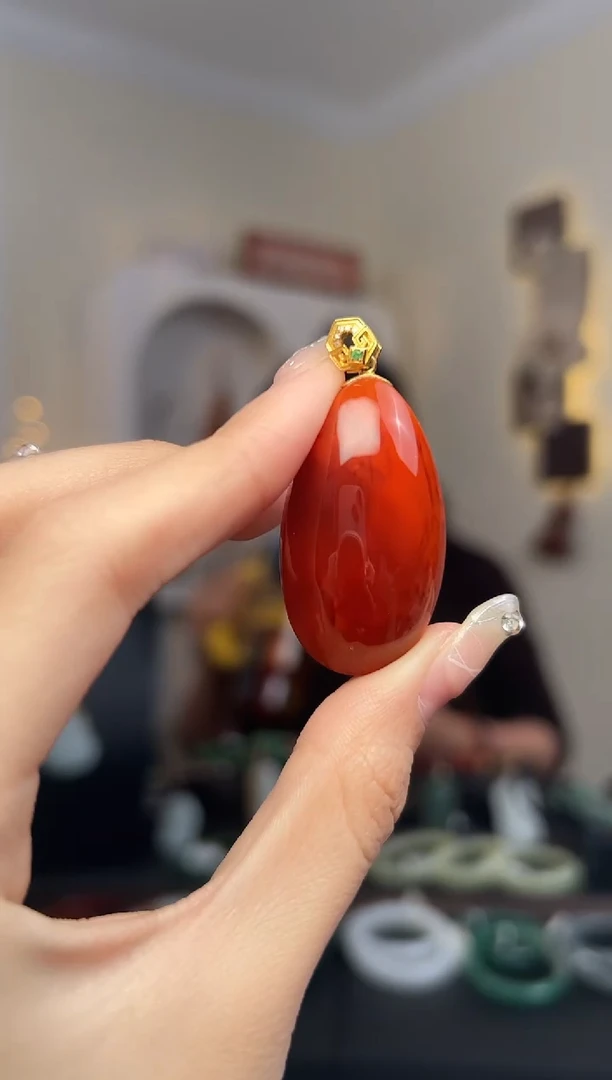 颈饰18K金镶嵌南红玛瑙 G002-df 111503    39*21*13